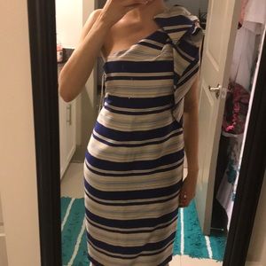 STRIPED ONE SHOULDER DRESS